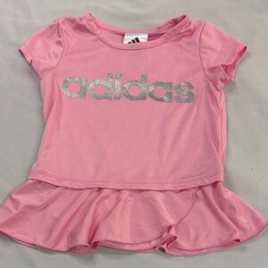 Adidas Pink Peplum Tee/Dress with Silver Logo